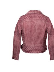 Blue Motorcycle Jacket - Maroon