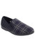 Mens Harley Check Felt Gusset Slippers - Navy Blue/Check