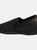 Mens Ivor Grain Upper Twin Gusset Slippers - Black