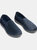 Mens Lewis Striped Twin Gusset Slippers (Navy Blue/Grey)