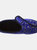 Womens/Ladies Janice Touch Fastening Floral Slippers - Navy Blue