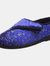 Womens/Ladies Janice Touch Fastening Floral Slippers - Navy Blue