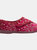 Womens/Ladies Janice Touch Fastening Floral Slippers (Wine)