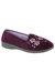 Womens/Ladies Jenny Embroidered Slippers - Purple - Purple