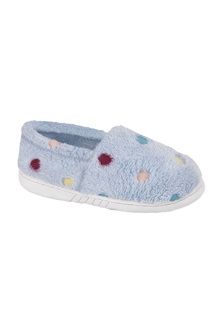 Zedzzz Childrens Girls Molly Dotted Plush Slipper (Blue) - Blue