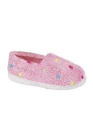 Zedzzz Childrens Girls Molly Dotted Plush Slipper (Pink) - Pink