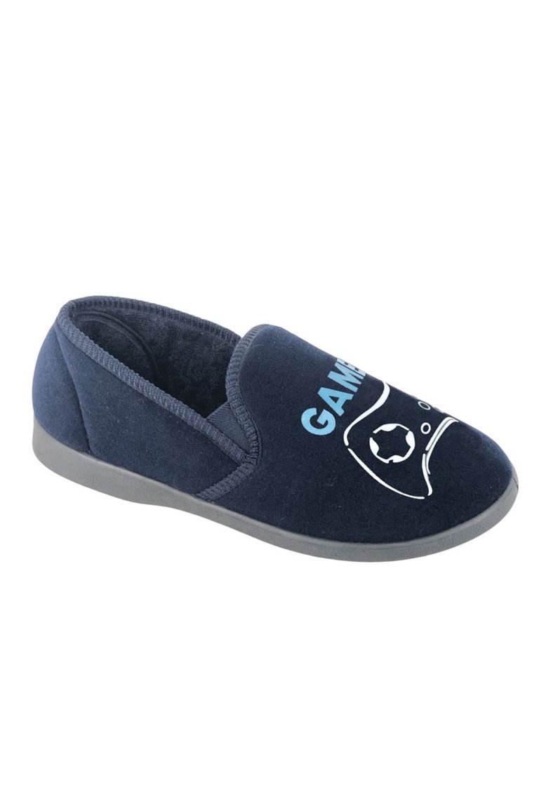 Zedzzz Childrens/Kids Gamer Slippers (Blue Navy) (6 Big Kid) - Blue Navy