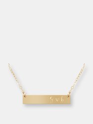Couples Monogram Bar Necklace - Rose Gold
