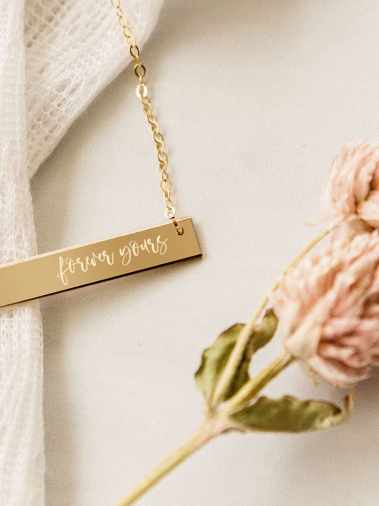 Forever Yours Bar Necklace