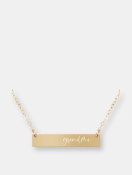 Grandma Bar Necklace - Rose Gold