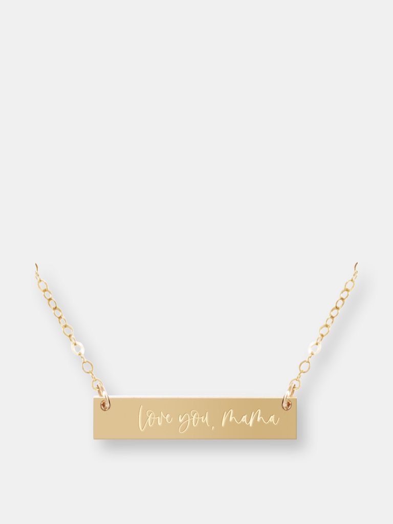 Love You, Mama Bar Necklace - Silver