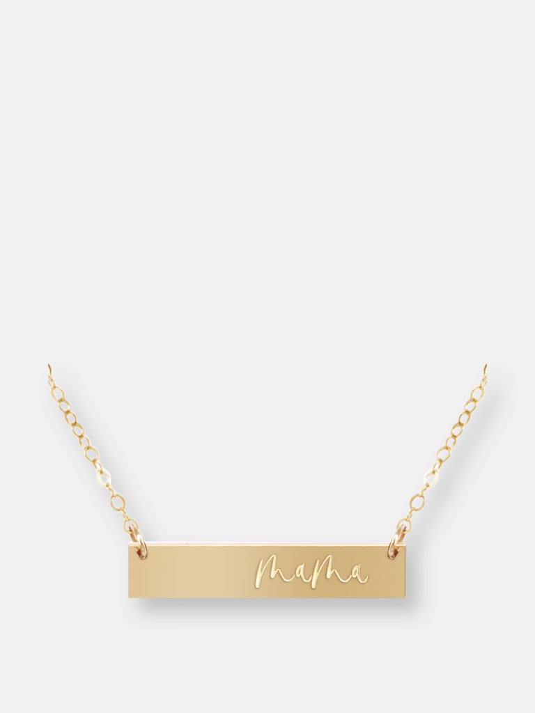 Mama Bar Necklace - Gold