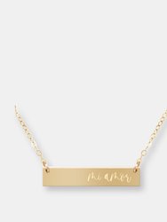 Mi Amor Bar Necklace - Gold