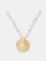 Mira Monogram Disc Necklace - Gold