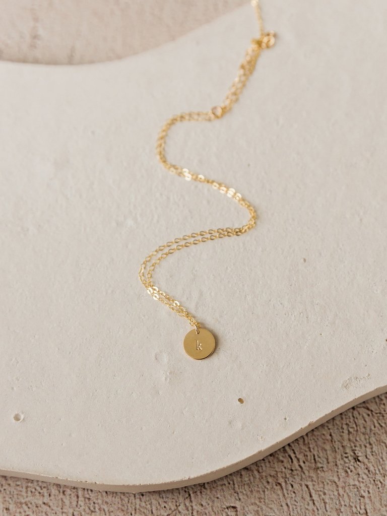 Miraya Mini Monogram Disc Necklace