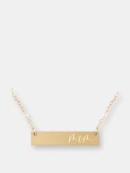 Mom Bar Necklace - Gold