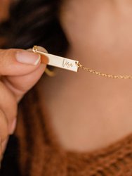 Niya Personalized Name Bar Necklace - Rose Gold