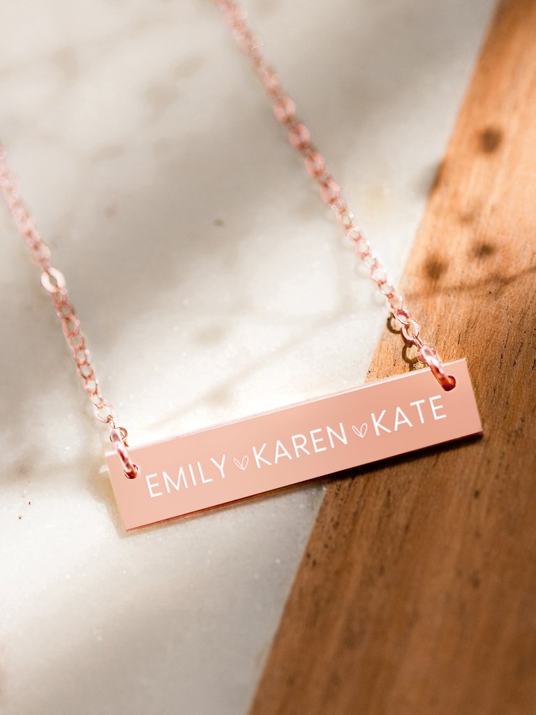 Personalized Kid's Names Bar Necklace