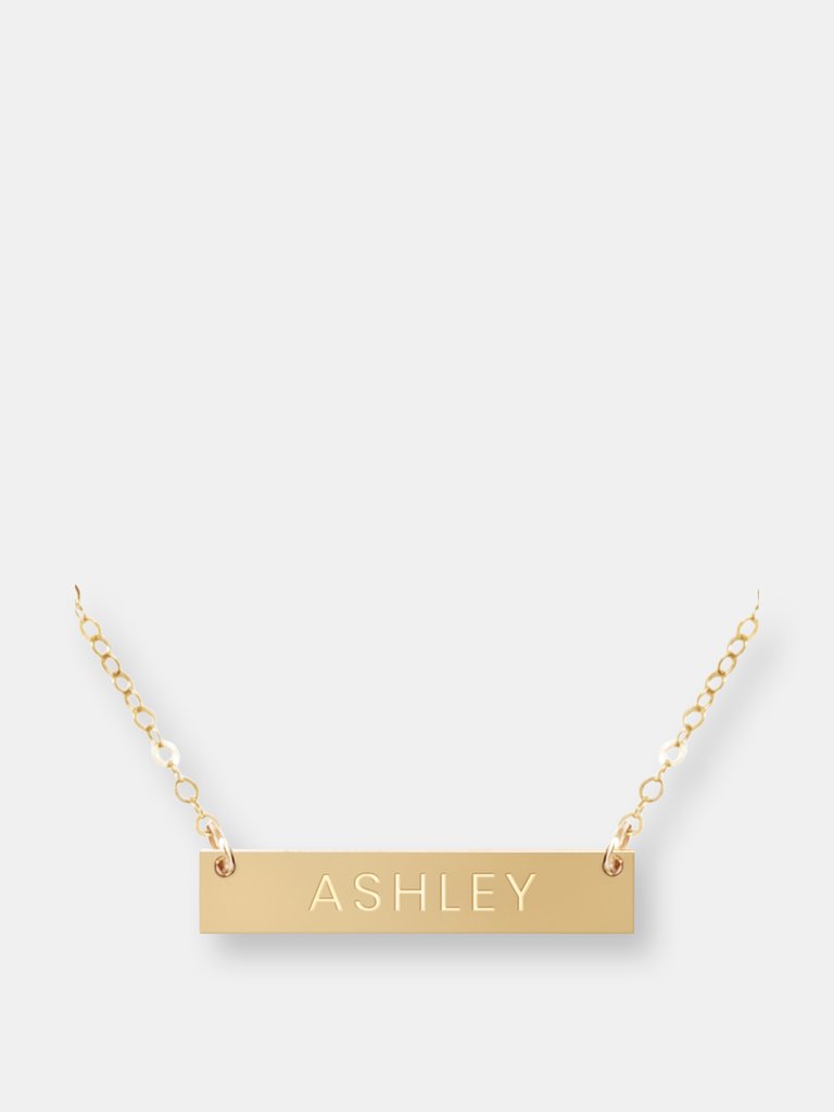 Ziana Modern Personalized Name Bar Necklace - Rose Gold