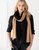 Cashmere Cotton Luxe Travel Scarf - Black And Camel Colorblock