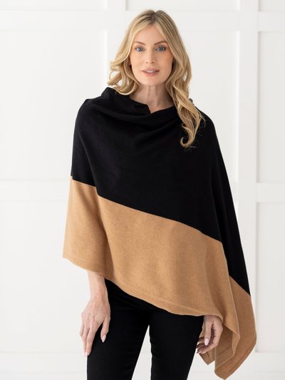 Zestt Organics Cashmere Cotton Luxe Travel Scarf - Black And Camel Colorblock product