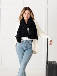 Cashmere Cotton Luxe Travel Scarf - Black