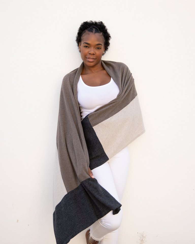 The Dreamsoft Travel Scarf - Brownstone Colorblock - Brownstone Colorblock
