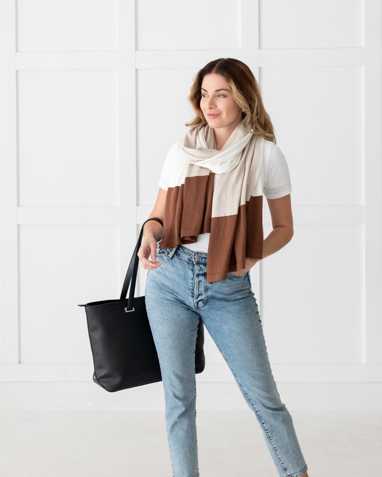 The Dreamsoft Travel Scarf - Canyon Brown Colorblock - Canyon Brown Colorblock
