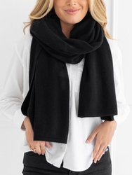 The Dreamsoft Travel Scarf In CloudSpun™ Recycled Cashmere - Black - Black