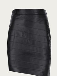 Layered Mini Leather Skirt In Black