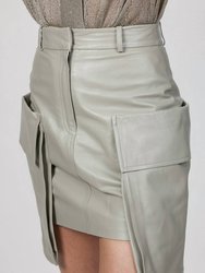 Mini Cargo Leather Skirt In Fresh Breeze - Fresh Breeze