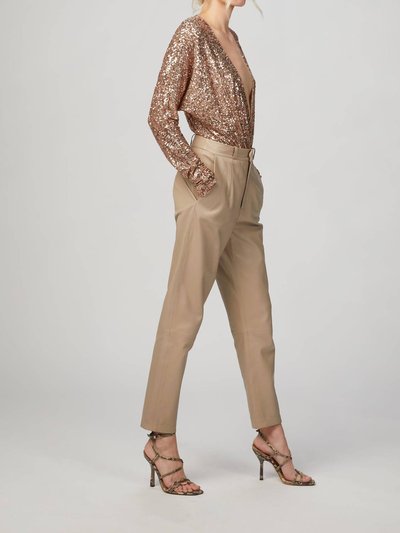 ZEYNEP ARCAY Mom Leather Pants In Sand product