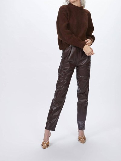 ZEYNEP ARCAY Pleated Leather Pants In Plum product