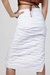 Ruched Midi Skirt In White