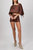 Ruched Mini Shorts In Brown - Brown