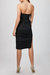 Strapless Ruched Midi Dress In Black