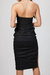 Strapless Ruched Midi Dress In Black