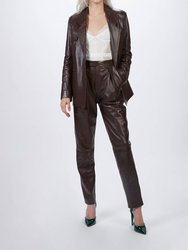 Suit Leather Jacket In Plum - Plum
