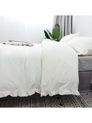 White Rustic Ruffle Duvet Set