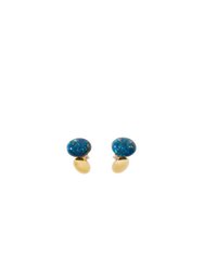 Austral Collage Studs Earrings - Gold/Green