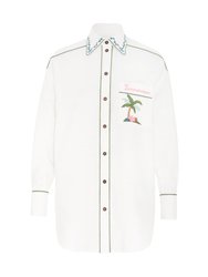 Clover Applique Relaxed Shirt - Ivory