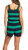 Crochet Tank Top In Navy And Green Stripes