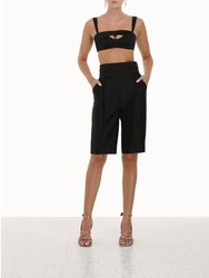 Dancer Wrap Bustier Top - Black