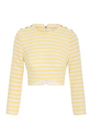 High Tide Crop Bodice Top - Yellow Cream Stripe