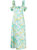 High Tide Frilled Midi Aqua Ikat Floral - Aqua