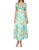 High Tide Frilled Midi Dress - Aqua Ikat Floral