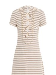 High Tide Laced Tunic - Tan-Cream Stripe