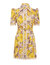 High Tide Ric Rac Mini Dress - Yellow Ikat Floral