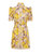 High Tide Ric Rac Mini Dress - Yellow Ikat Floral