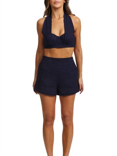 ZIMMERMANN High Tide Tweed Shorts In Navy product
